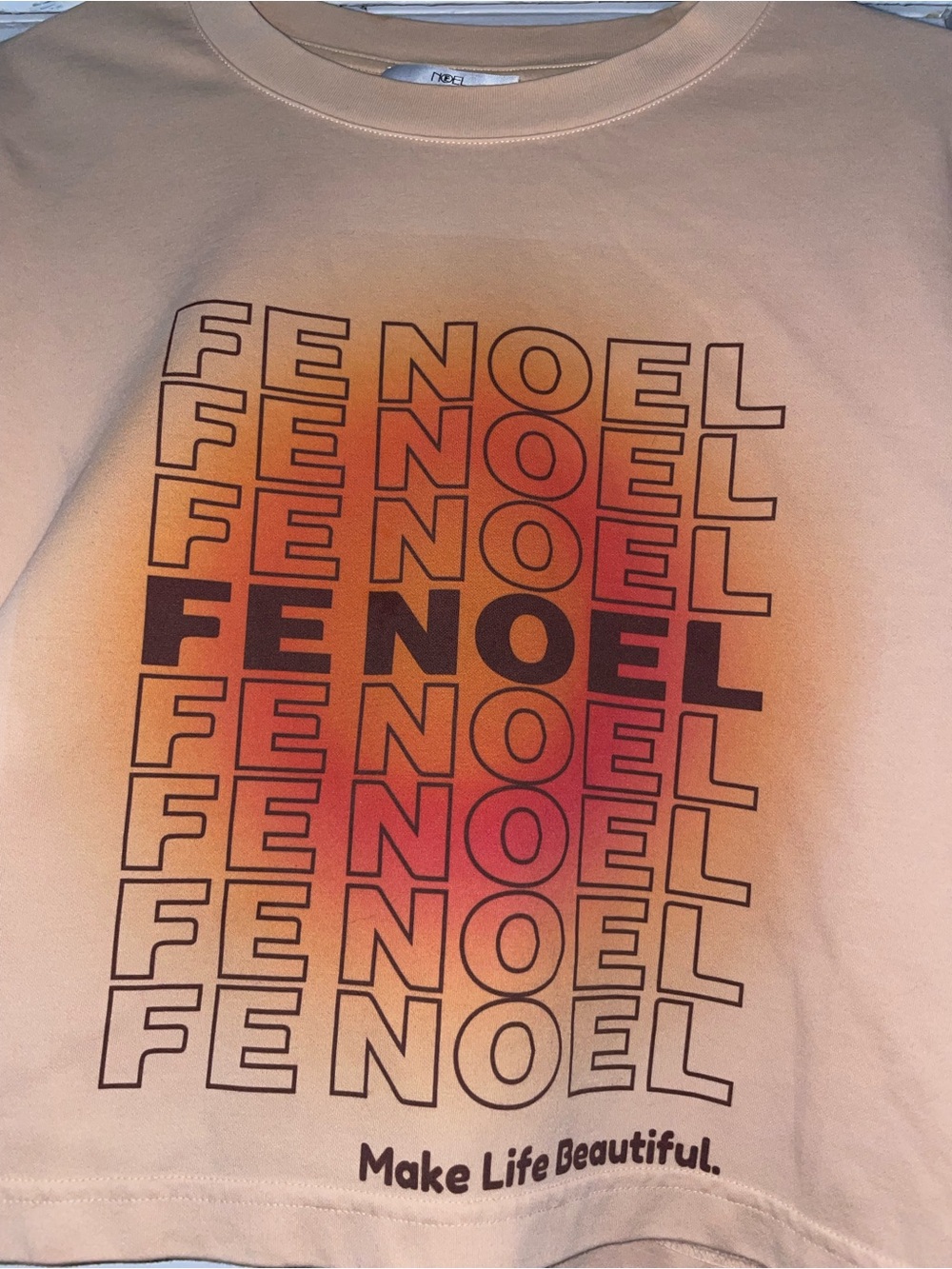Fe Noel Peach & Coral Gradient Logo Crop Top